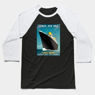 Poster Retro Ship Vintage Cruise Vessel Baseball T-Shirt